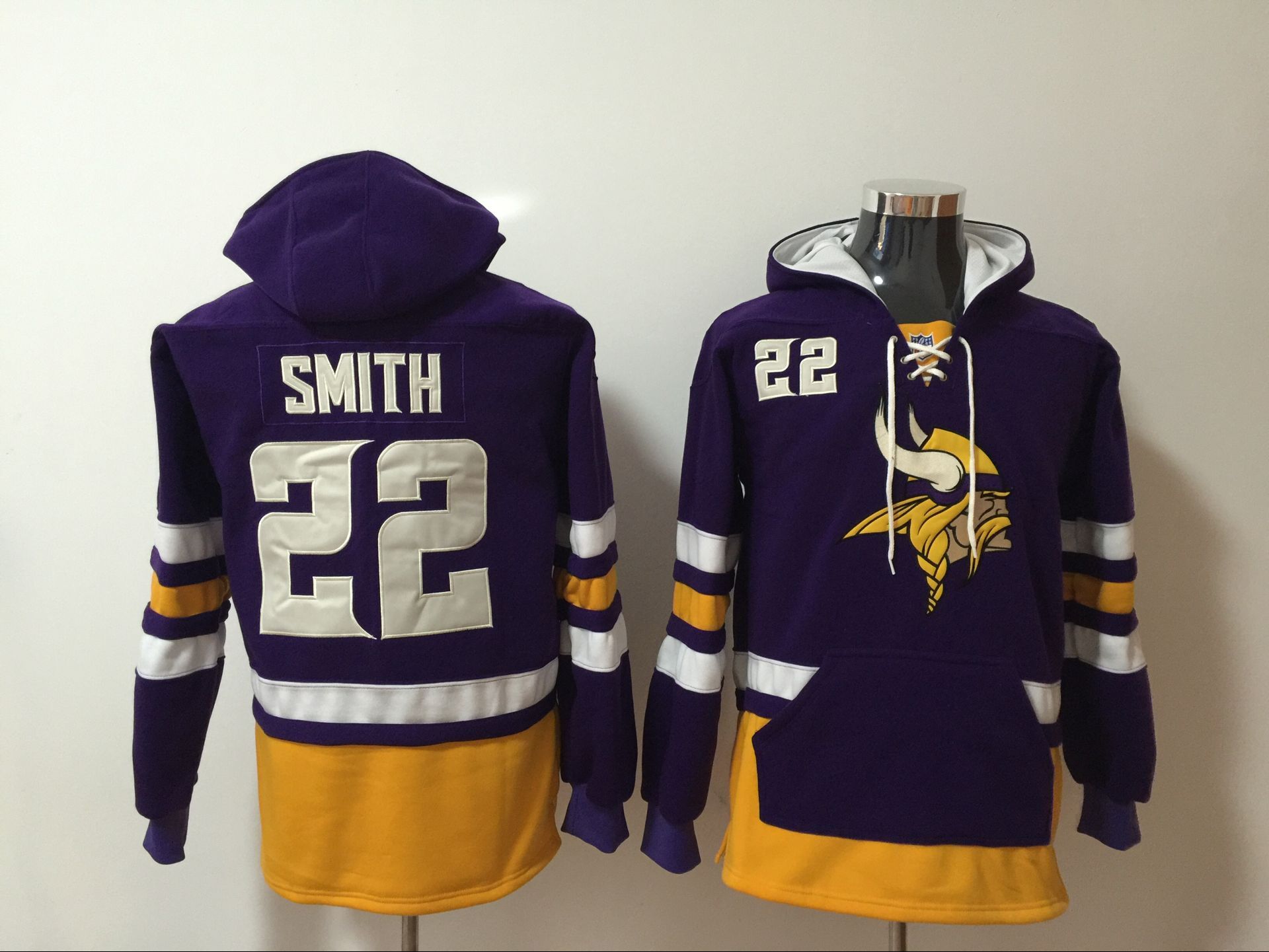 Men NFL Nike Minnesota Vikings 22 Smith purple Sweatshirts